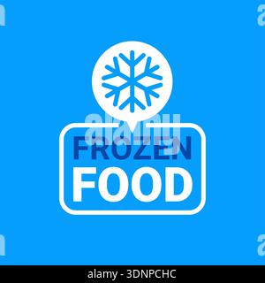Keep frozen vector logo illustration. Frozen product label badge pictogram. Winter frozen food symbol sticker packaging. Stock Vector