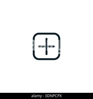 Plus icon symbol. Add button cross interface element modern minimal outline design template Stock Vector