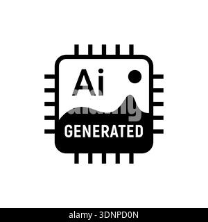 Ai generated icon logo. Generate artificial digital processor chip vector icon Stock Vector