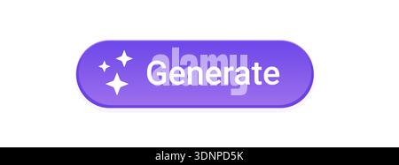 Ai button generator icon technology. Artificial intelligence generator image star illustration ai design prompt Stock Vector
