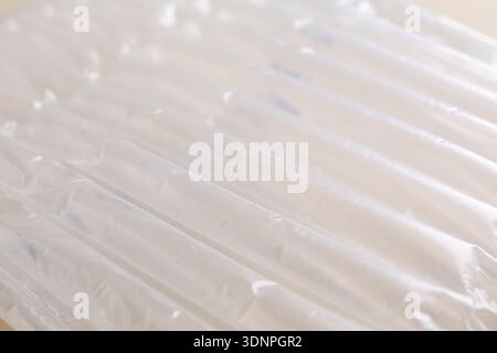 Air buffer packaging as background, closeup view Stock Photo