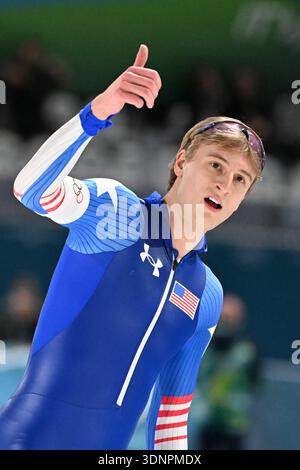Jordan Stolz (USA), First Place, Gold Medal, Speed Skating Men's 1000m ...