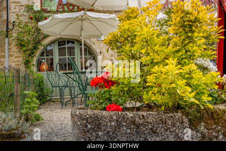 Old Stone Building with Medieval Door and Window in France Stock Photo