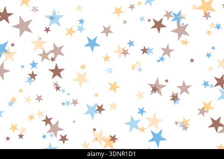 Bright Color stars confetti background. Splash effect banner. Vector abstract illustration with blurred drops of rain for wallpaper, wrapping paper Stock Vector