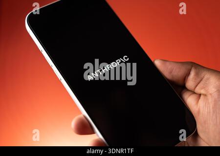 Anthropic logo is displayed on the screen of a smartphone, in Bangalore, India, on February 04, 2026 Stock Photo