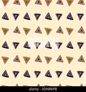 Seamless pattern with triangle decoranive art print. Polygonal rainbow mosaic background. Abstract vector illustration. Triangular graphic Simple Stock Vector