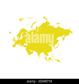 Map of Eurasia, sign silhouette. World Map Globe. Vector Illustration isolated on white background. Europe and Asia continent Stock Vector