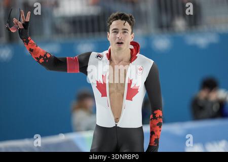 la RUE David competing for the Olympic Speed Skating Men's 1000m for ...
