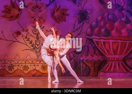 The Dance of the Sugar Plum Fairy and the Prince in the Nutcracker ballet Stock Photo