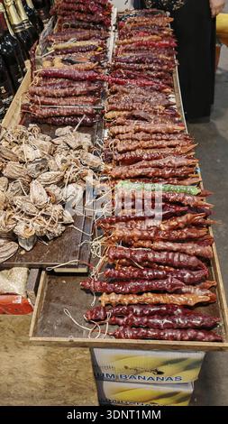 Close-up of various dried fruits on a market stand, Georgia Stock Photo