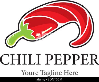 Chili pepper vector logo design Stock Vector