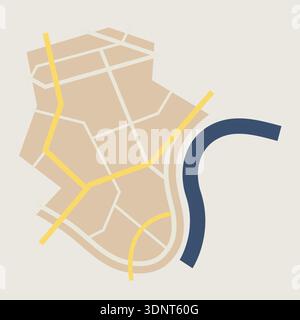 Isometric Map with Road and Street Infographic Design Template. Vector illustration Stock Vector