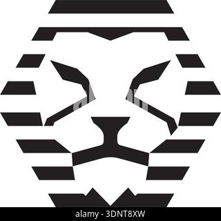 Lion head with hexagon concept Stock Vector
