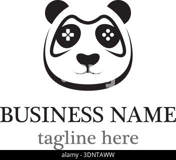 Panda gaming vector logo template design Stock Vector