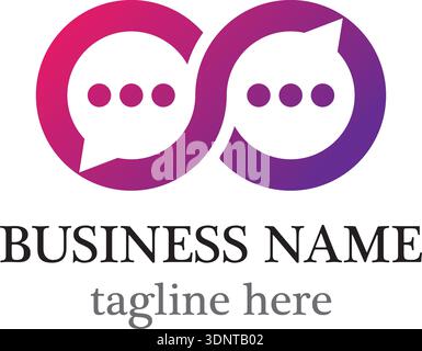 Infinity with chat logo design Stock Vector