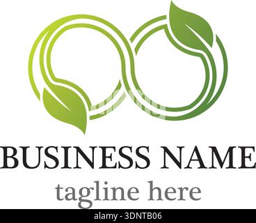 Infinity and leaf vector logo design Stock Vector
