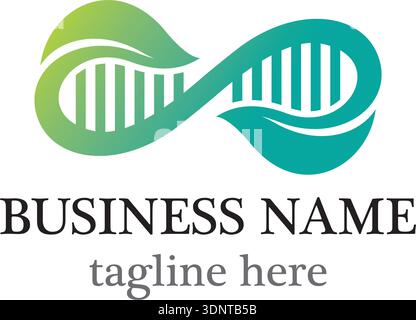 Infinity And DNA Helix Logo Design Stock Vector