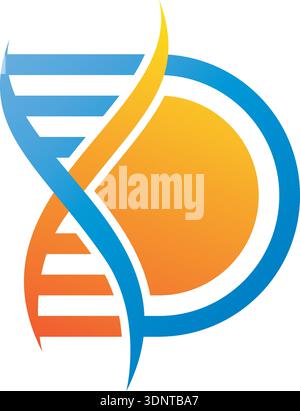 DNA Helix And Letter D Logo Stock Vector