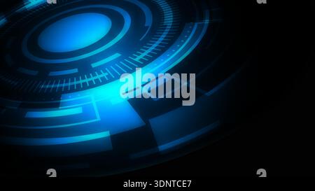 digital futuristic blue HUD interface on a dark background during the modern showcase advanced data visualization for tech industry marketing material Stock Vector