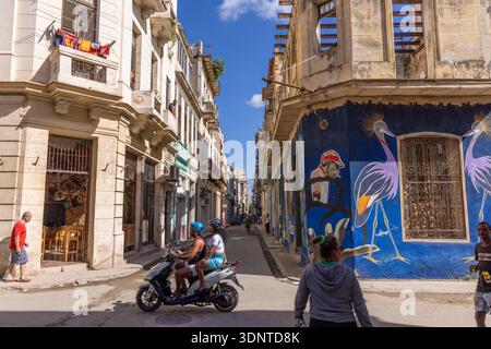 Street Scene in Old Havana, Cuba, December 25, 2025 Stock Photo