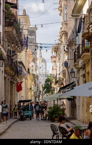 Street Scene in Old Havana, Cuba, December 25, 2025 Stock Photo