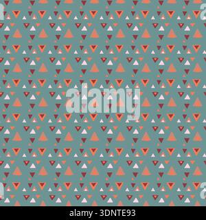 Seamless pattern with triangle decoranive art print. Polygonal rainbow mosaic background. Abstract vector illustration. Triangular graphic Simple Stock Vector