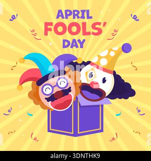 flat design illustration for happy april fools day Stock Vector