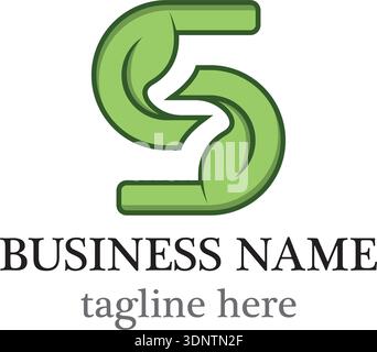 Letter S And Leaf Logo Stock Vector