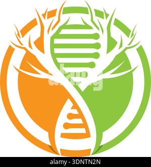 Tree And DNA Logo Template Stock Vector