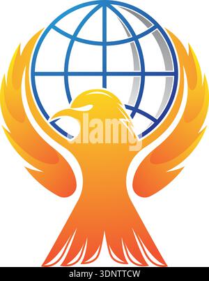 Eagle And Globe Logo Stock Vector