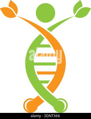 People And DNA Logo Design Stock Vector