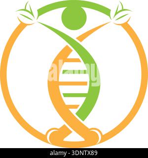 People And DNA Logo Design Stock Vector