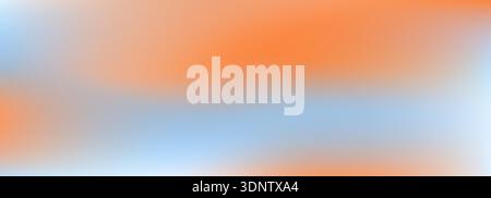 Horizontal banner with elegant sunset gradation, from orange to soft and midnight blue. Stock Vector