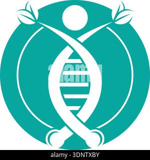 People And DNA Logo Design Stock Vector