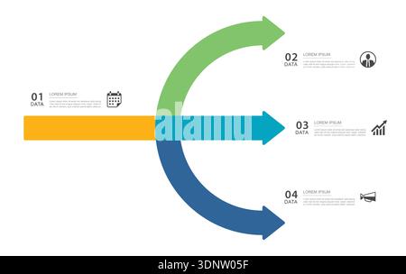 Business strategy options with 3 path selection. Stock Vector