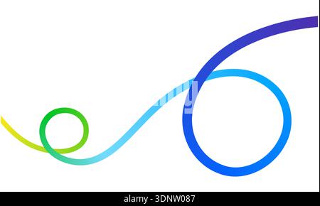 Abstract dynamic colorful wavy curve gradient smooth motion line on white background. Stock Vector