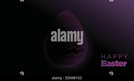 big abstract easter egg in dark backgorund. for happy easter modern clean mysterious feeling. abstract easter egg vector illustration Stock Vector