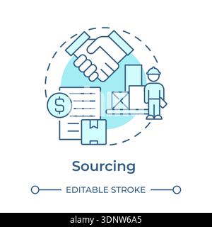 Sourcing soft blue concept icon Stock Vector