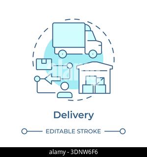Delivery soft blue concept icon Stock Vector