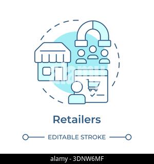 Retailers soft blue concept icon Stock Vector
