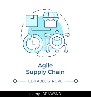 Agile supply chain soft blue concept icon Stock Vector