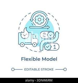 Flexible model soft blue concept icon Stock Vector