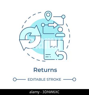 Returns soft blue concept icon Stock Vector
