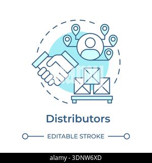 Distributors soft blue concept icon Stock Vector