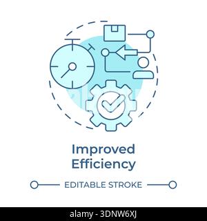Improved efficiency soft blue concept icon Stock Vector