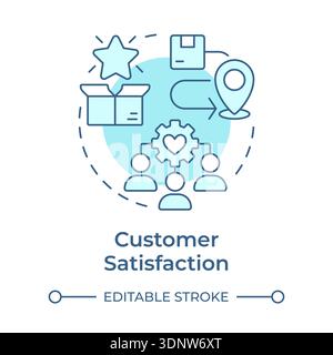 Customer satisfaction soft blue concept icon Stock Vector