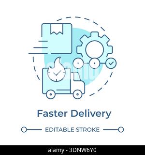 Faster delivery soft blue concept icon Stock Vector