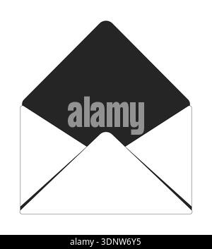 Open envelope 2D line object Stock Vector