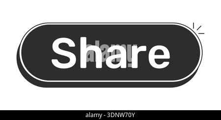 Share rounded modern black UI element Stock Vector