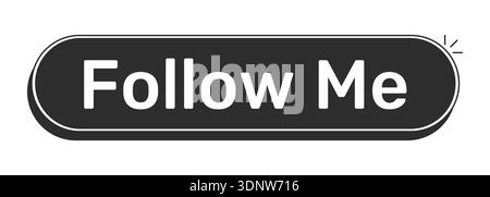 Follow me rounded modern black UI element Stock Vector